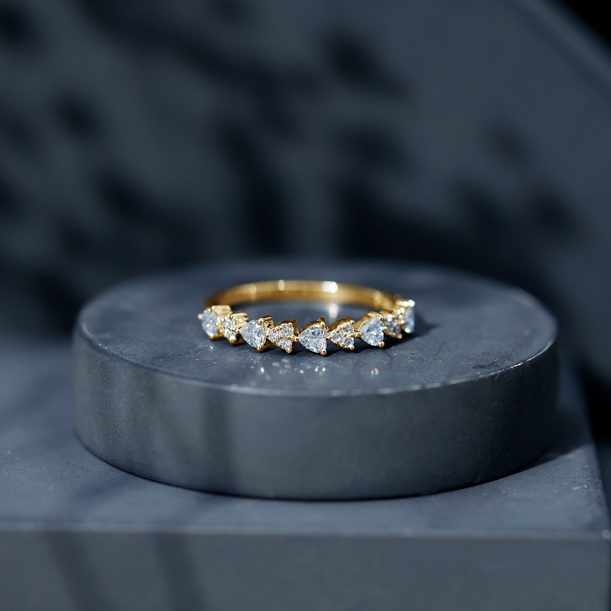 Brilliant Cut Lab Grown Diamond Heart Wedding Band Ring