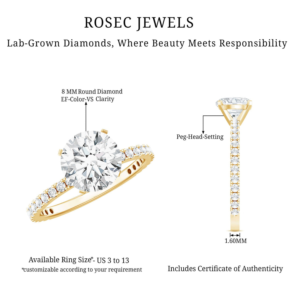 Brilliant Cut 2 Carat Lab Grown Diamond Solitaire Engagement Ring