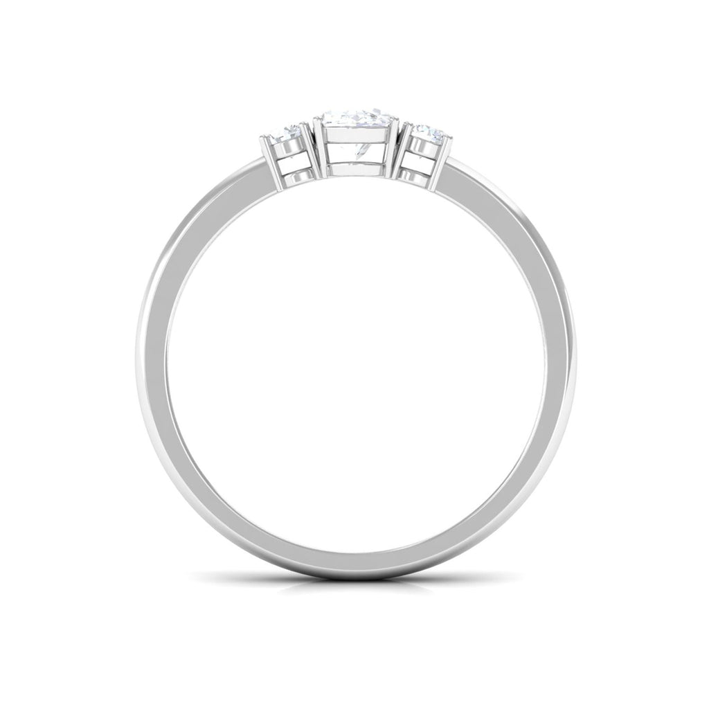 Certified 3 Stone Moissanite Promise Ring for Her