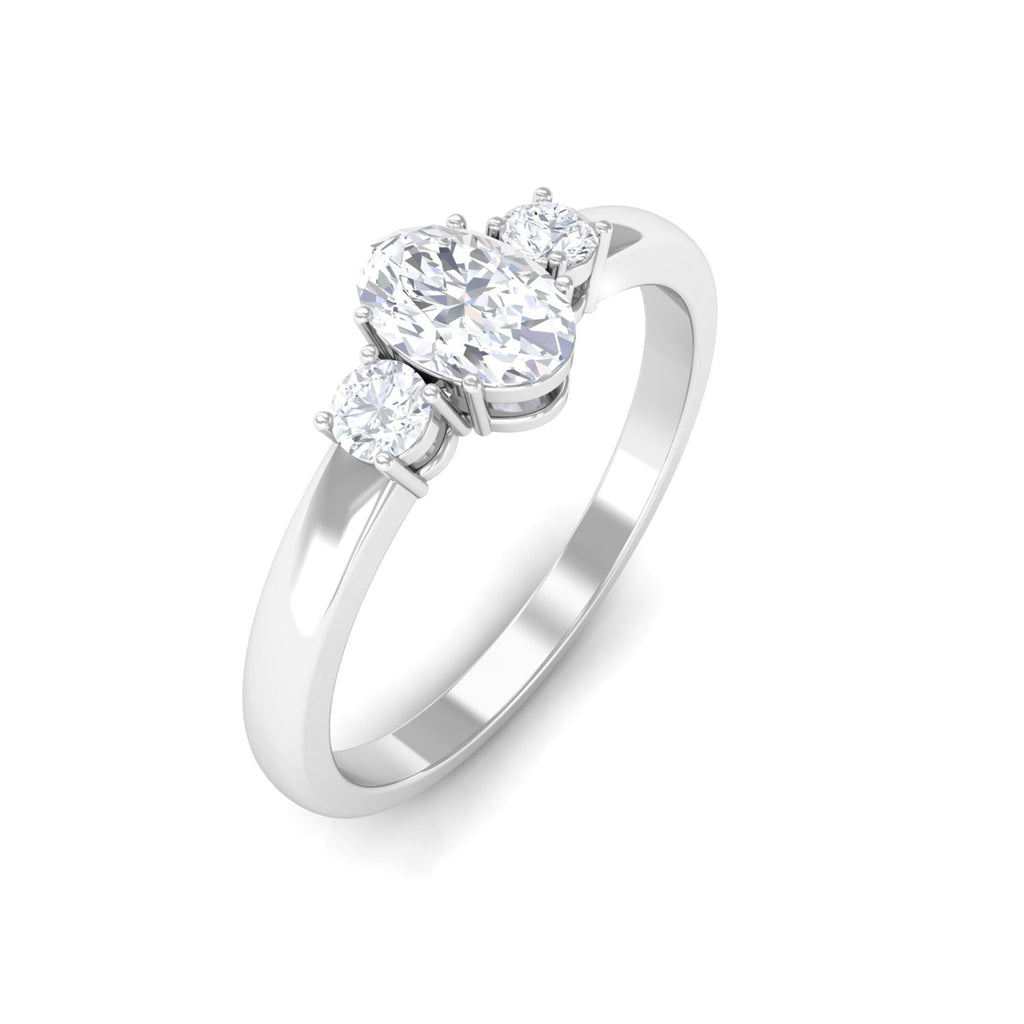 Certified 3 Stone Moissanite Promise Ring for Her