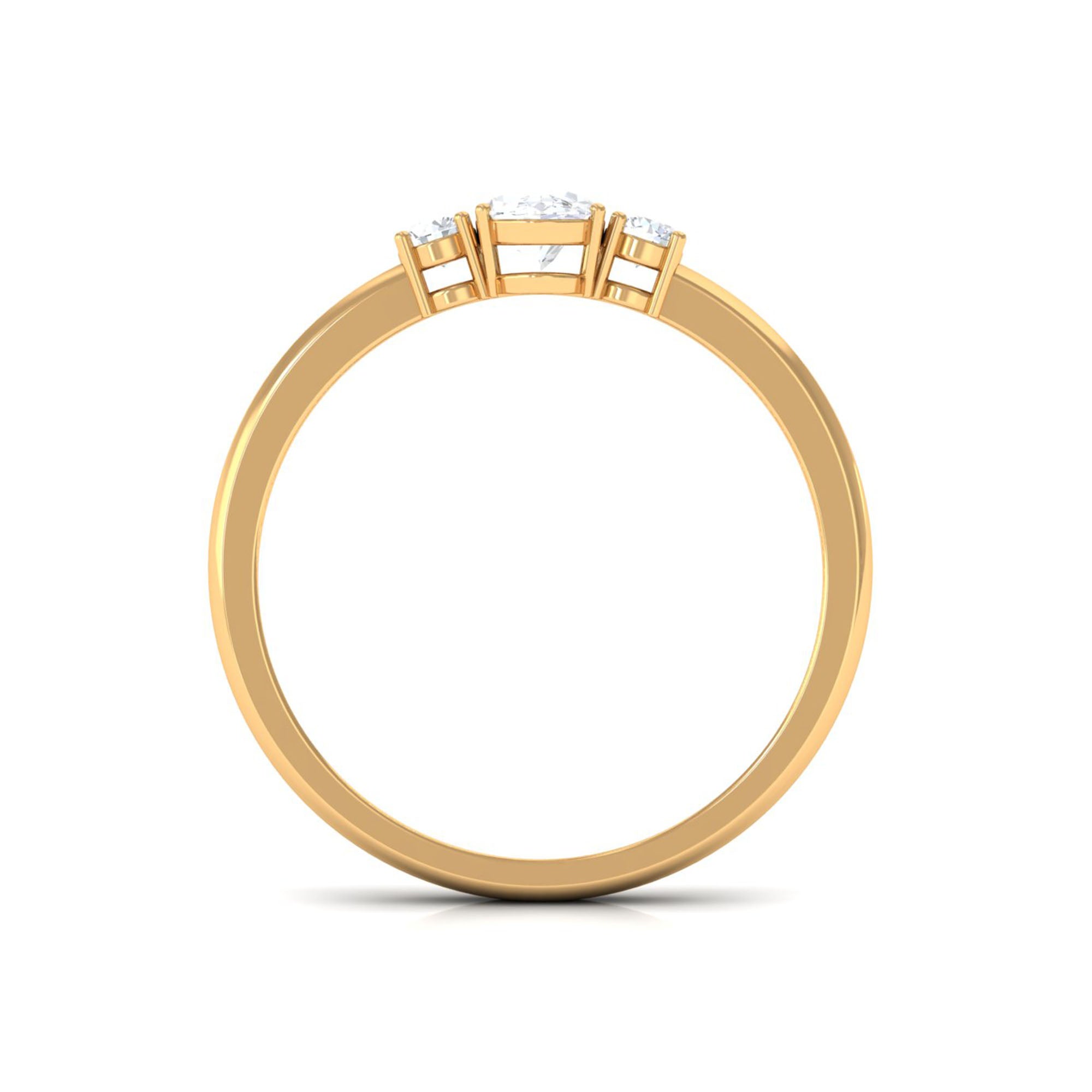 Certified 3 Stone Moissanite Promise Ring for Her