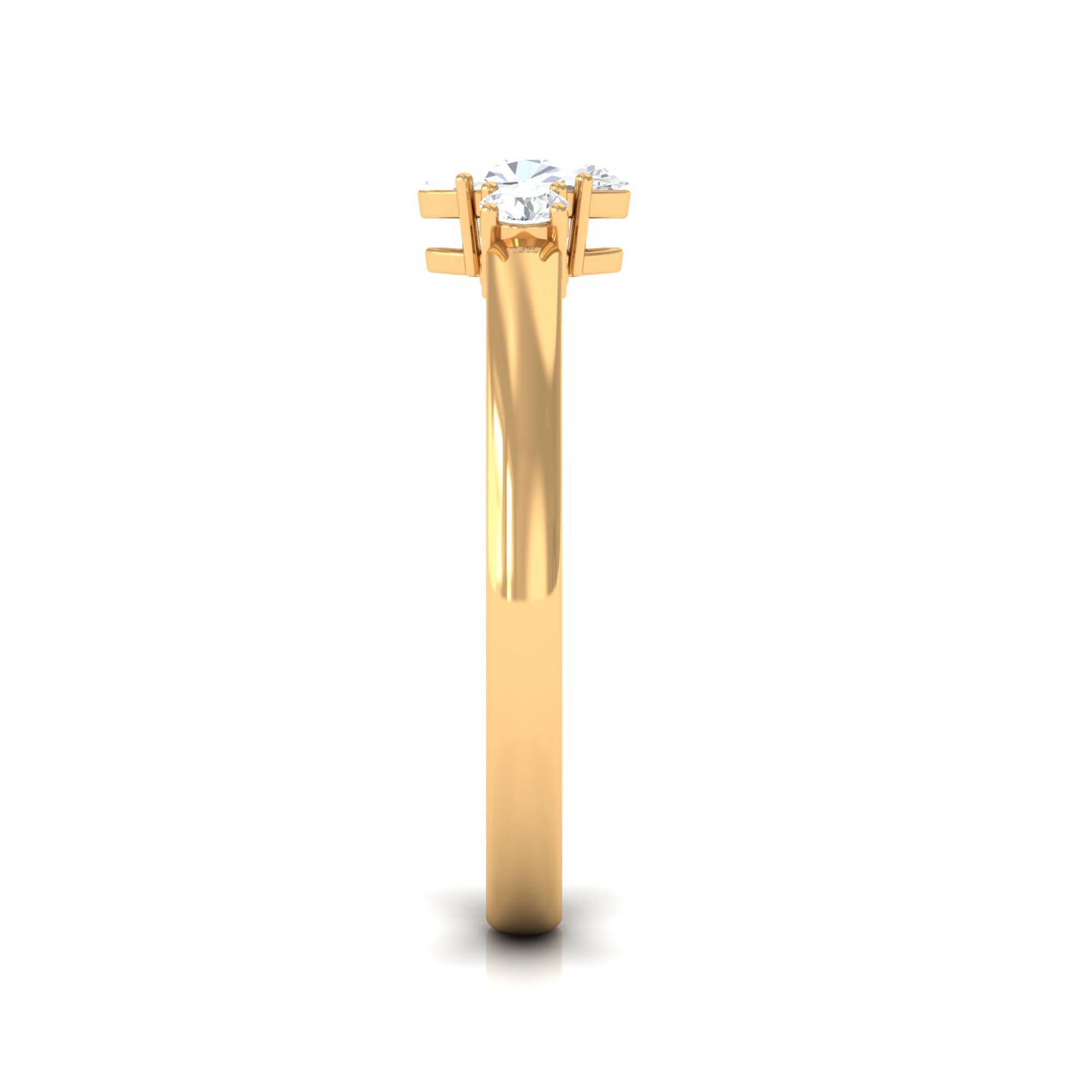 Certified 3 Stone Moissanite Promise Ring for Her