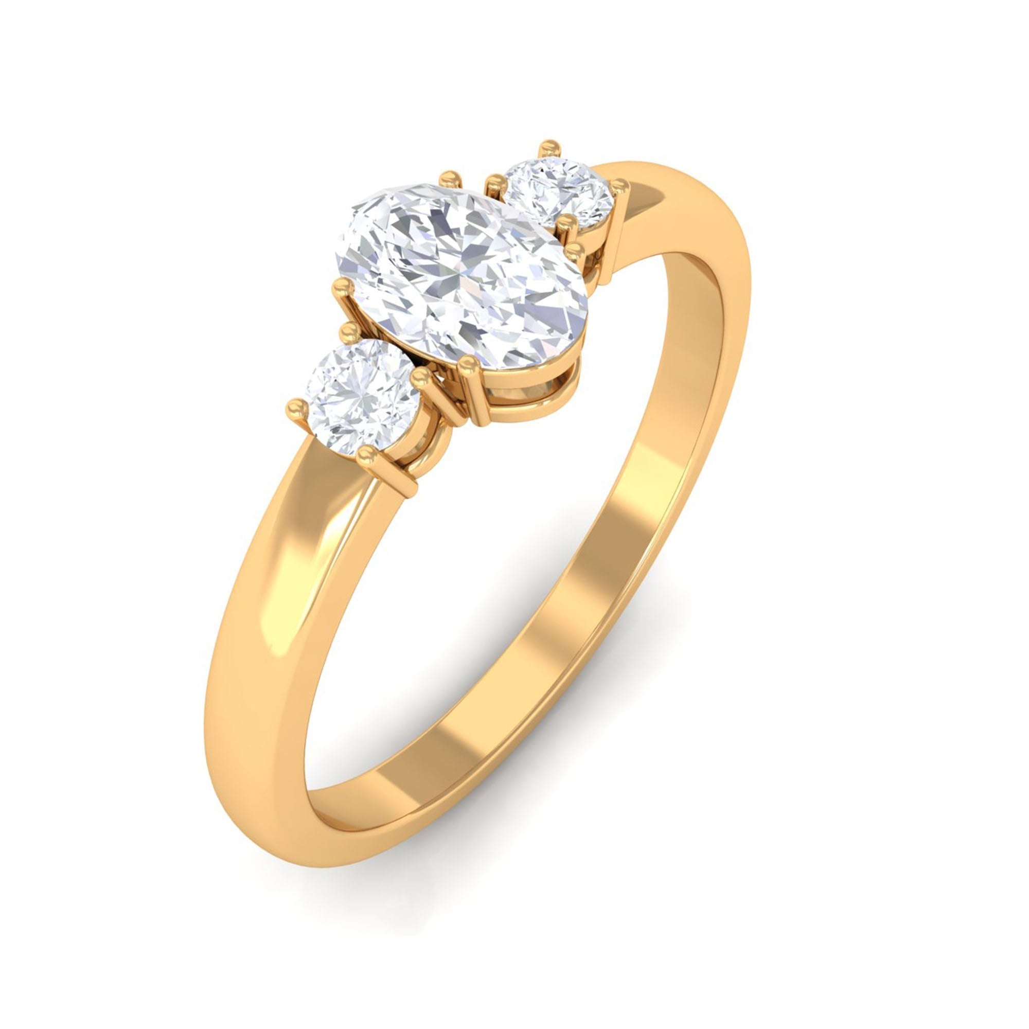 Certified 3 Stone Moissanite Promise Ring for Her