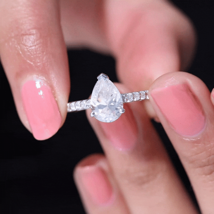 Certified 2.24 CT Moissanite Teardrop Engagement Ring For Her