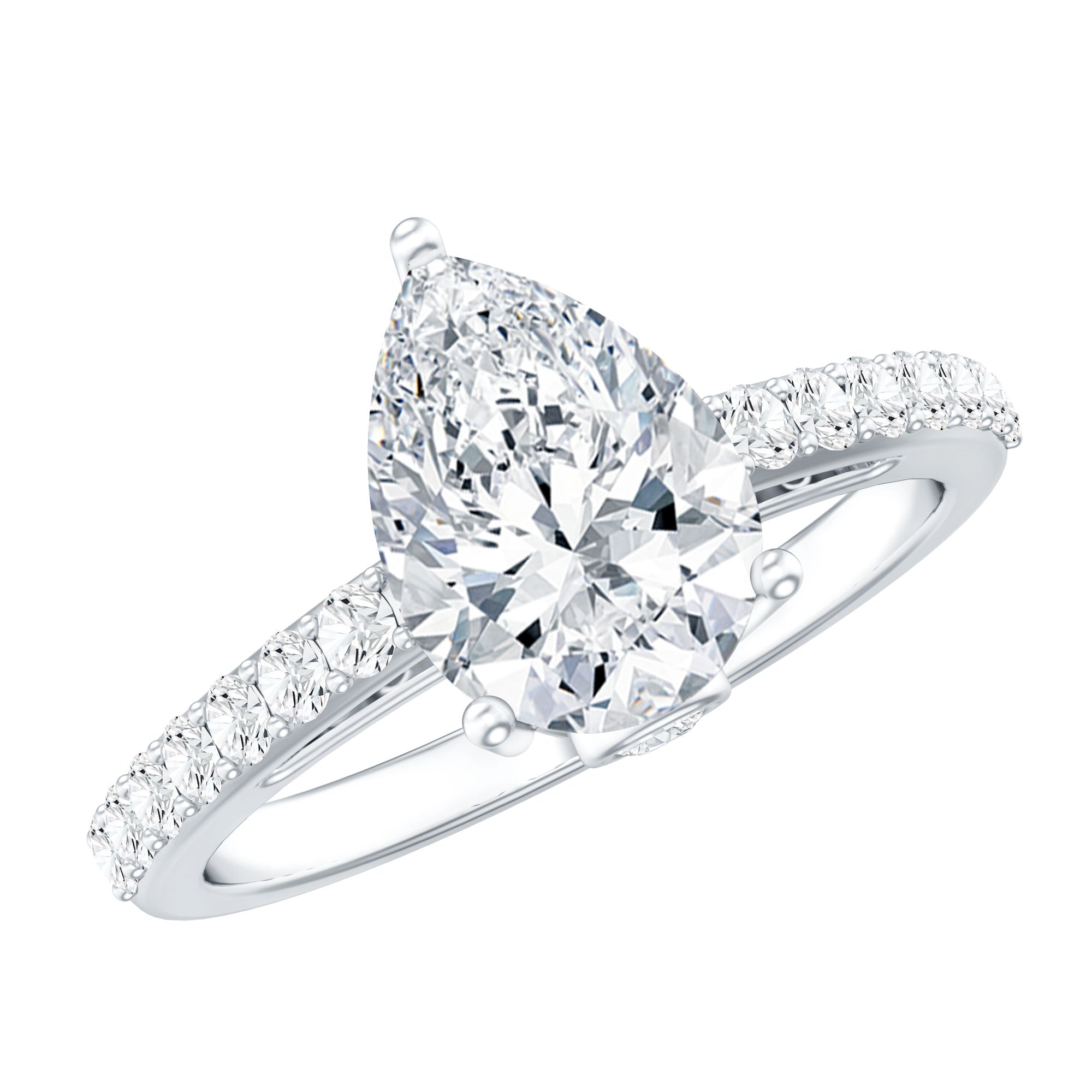 Certified 2.24 CT Moissanite Teardrop Engagement Ring For Her