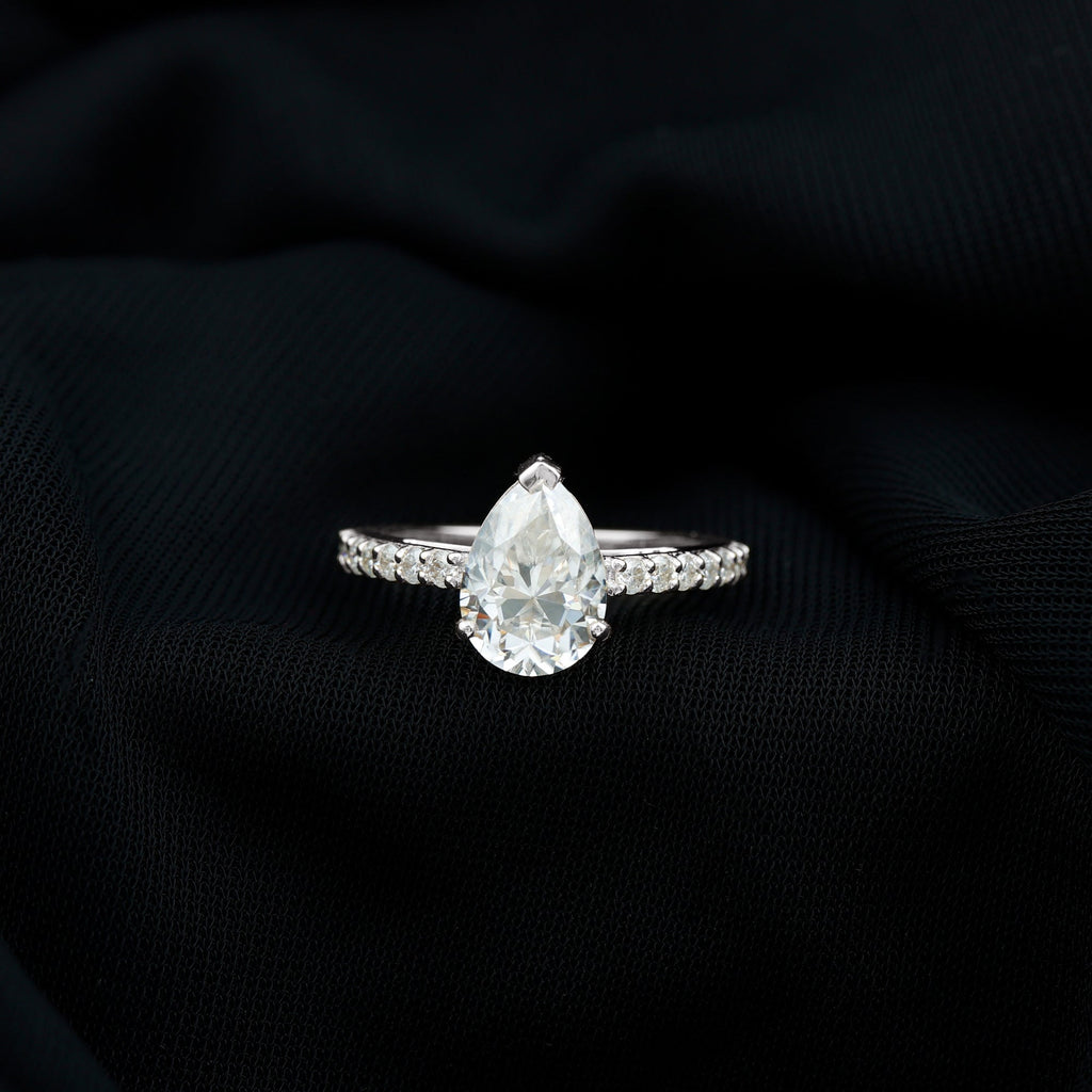 Certified 2.24 CT Moissanite Teardrop Engagement Ring For Her