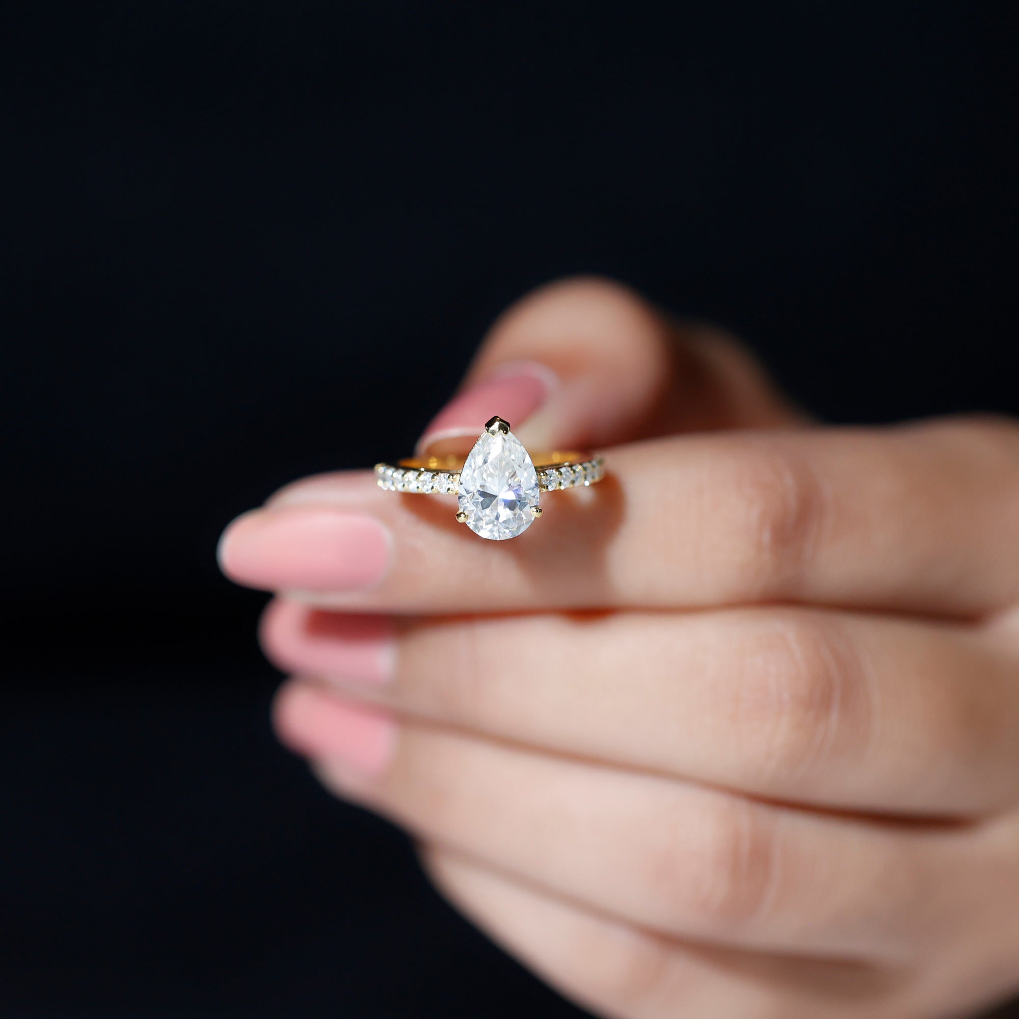 Certified 2.24 CT Moissanite Teardrop Engagement Ring For Her