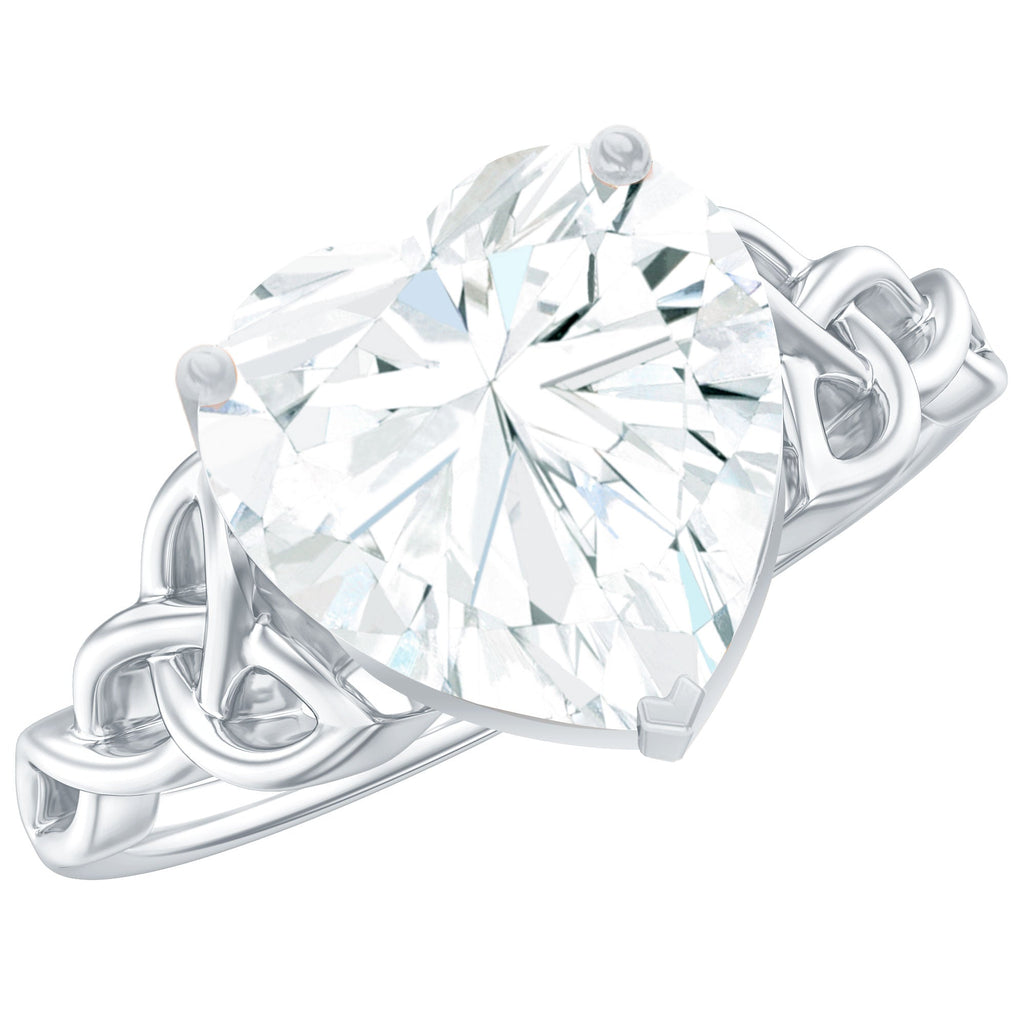 Heart Shaped Moissanite Celtic Engagement Ring