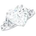 Heart Shaped Moissanite Celtic Engagement Ring