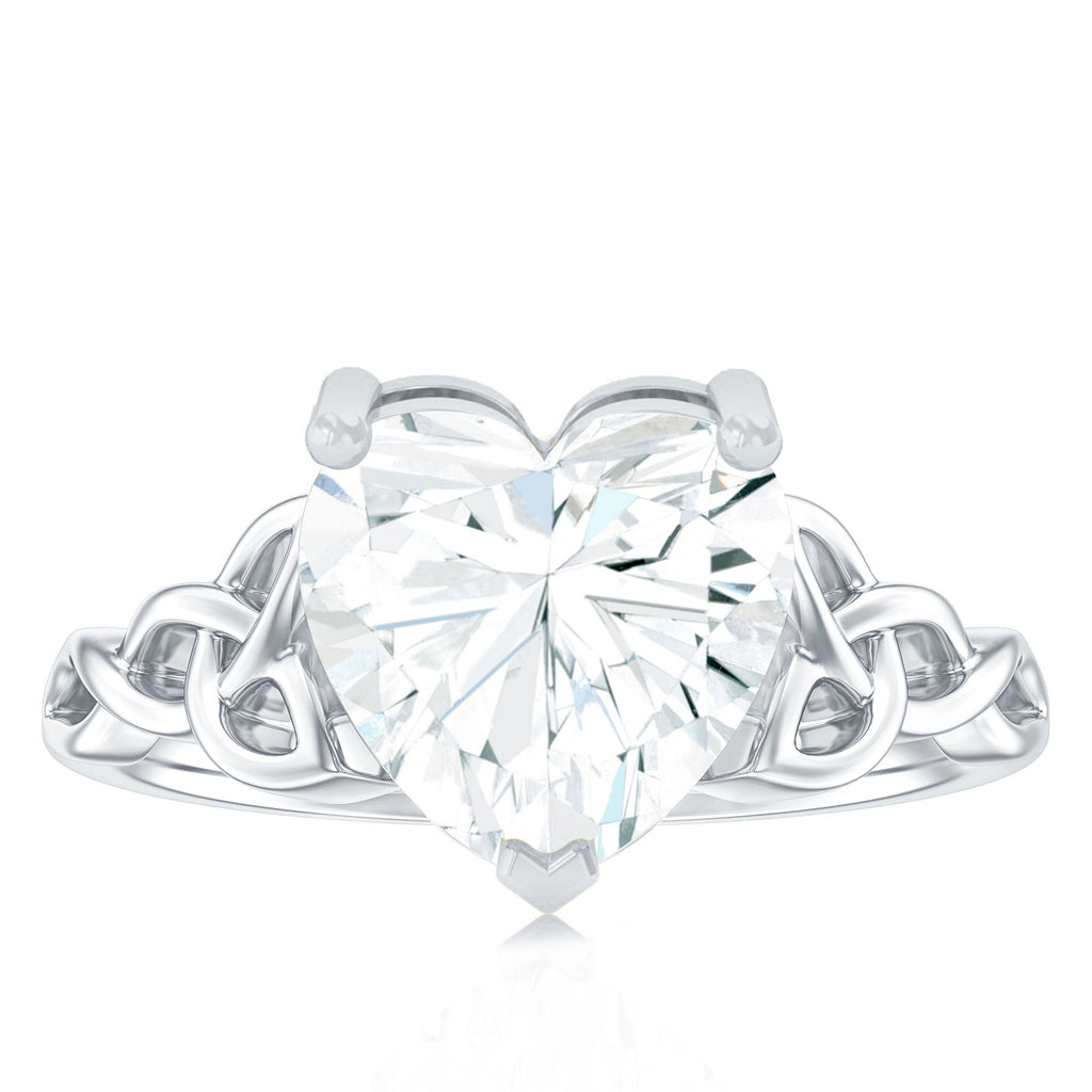 Heart Shaped Moissanite Celtic Engagement Ring