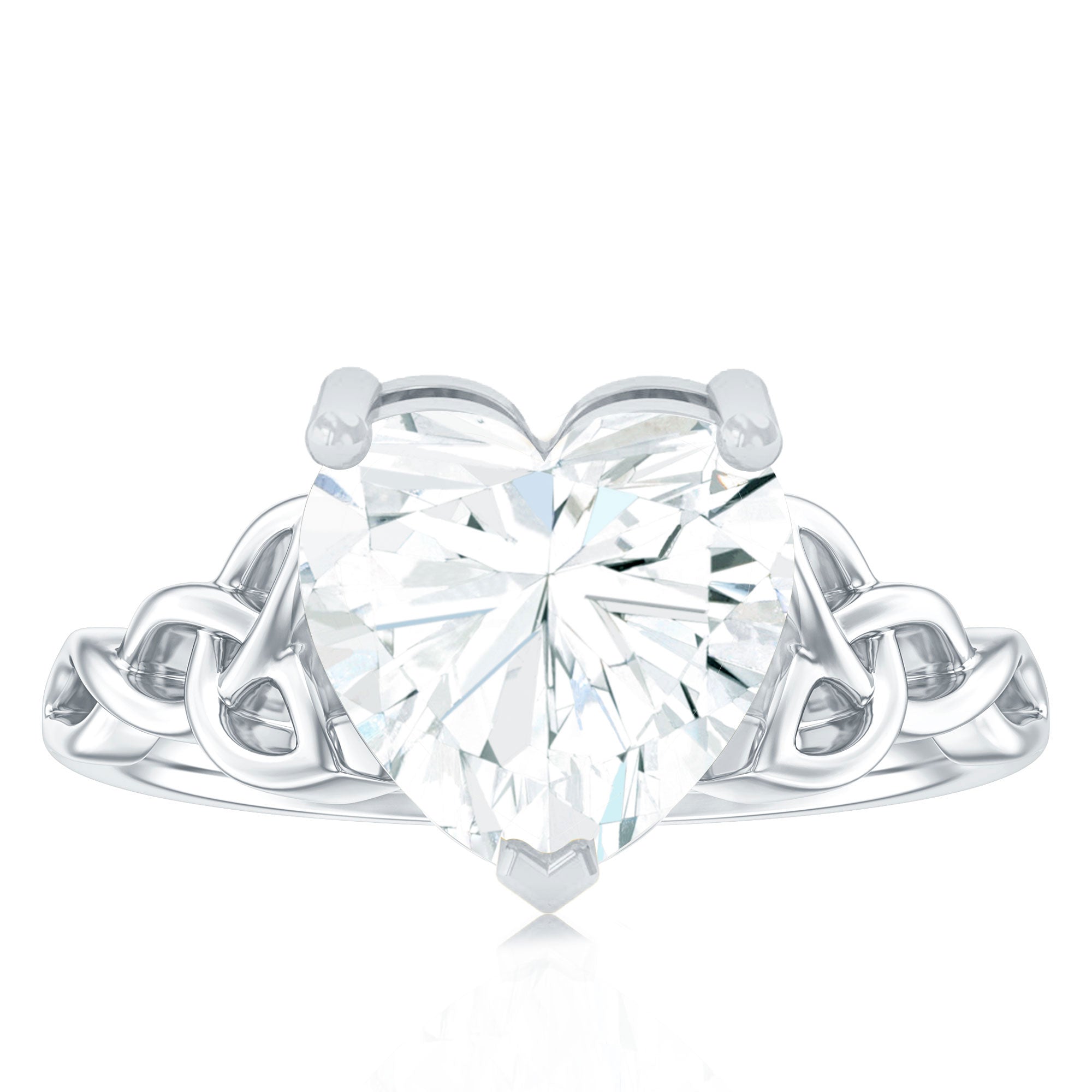 Heart Shaped Moissanite Celtic Engagement Ring