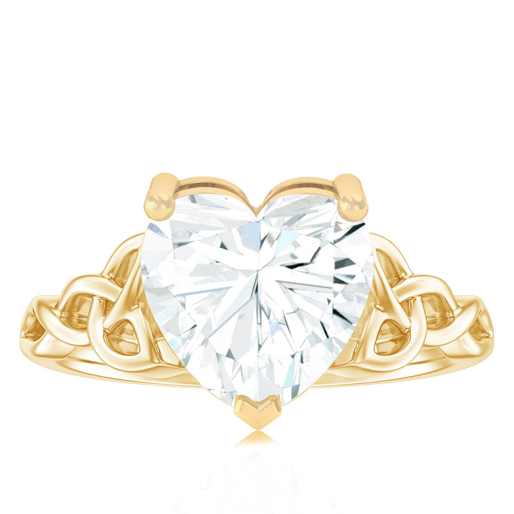 Heart Shaped Moissanite Celtic Engagement Ring