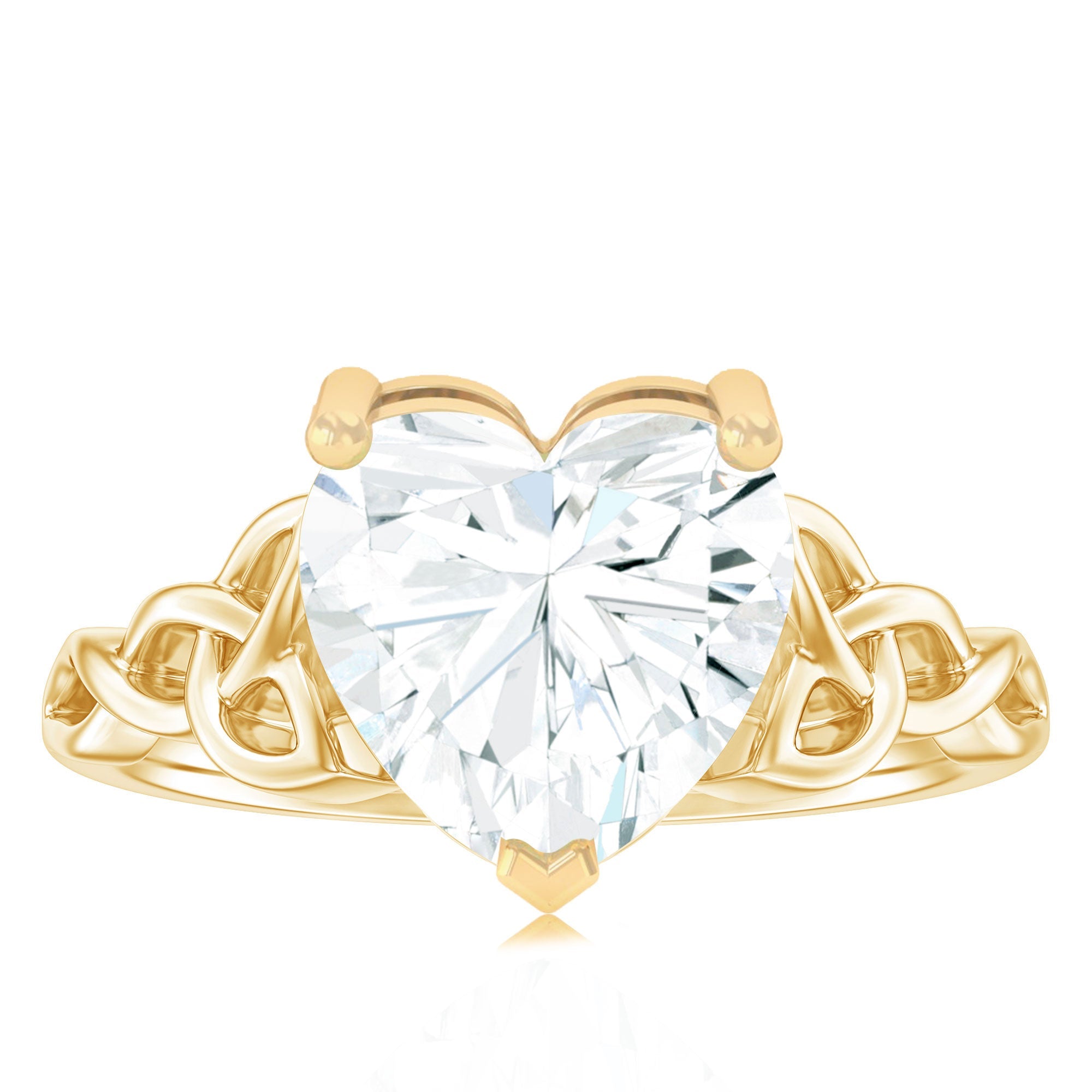 Heart Shaped Moissanite Celtic Engagement Ring
