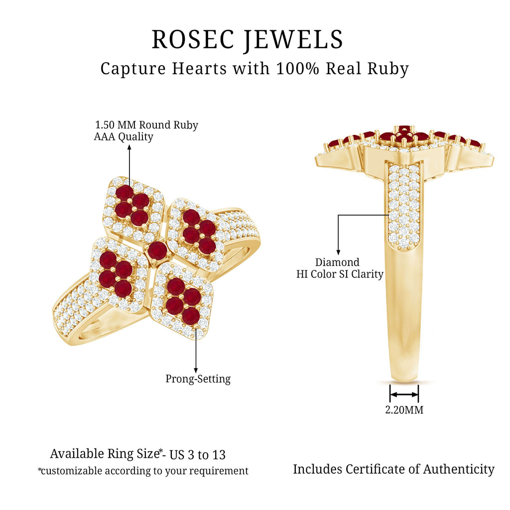 Ruby and Diamond Statement Engagement Ring