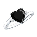 Certified 2.4 Carat Lab Grown Black and White Diamond Heart Engagement Ring with Bypass Shank