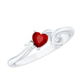 Lab Created Ruby and Diamond Twisted Heart Promise Ring