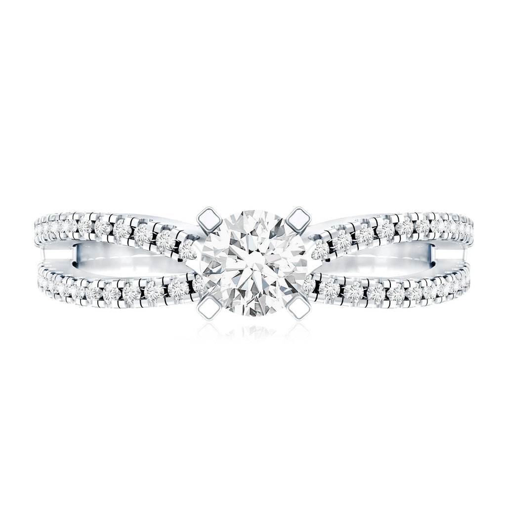 Solitaire Lab Grown Diamond Split Shank Engagement Ring