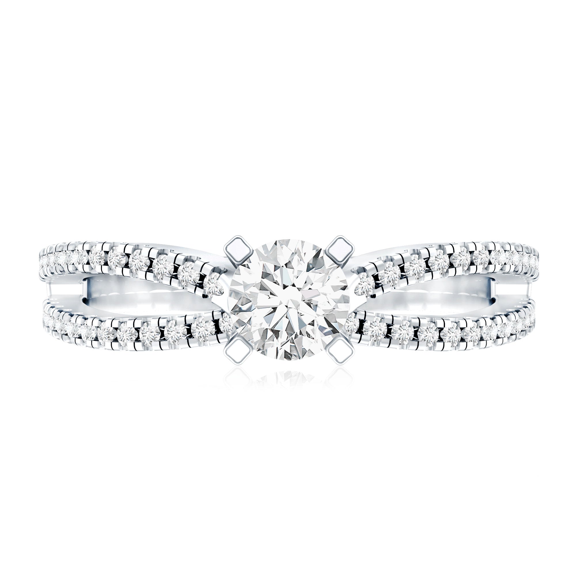 Solitaire Lab Grown Diamond Split Shank Engagement Ring