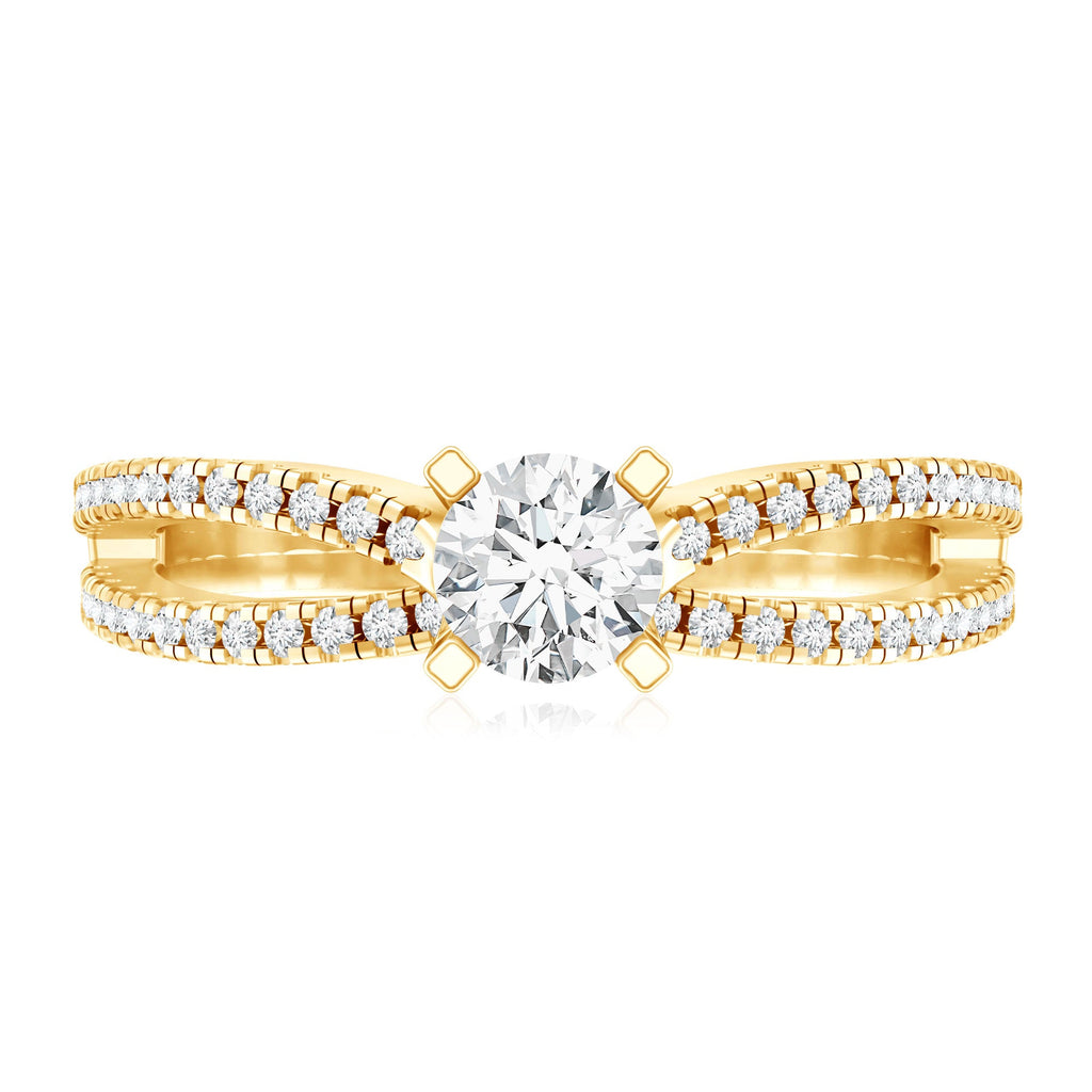 Solitaire Lab Grown Diamond Split Shank Engagement Ring