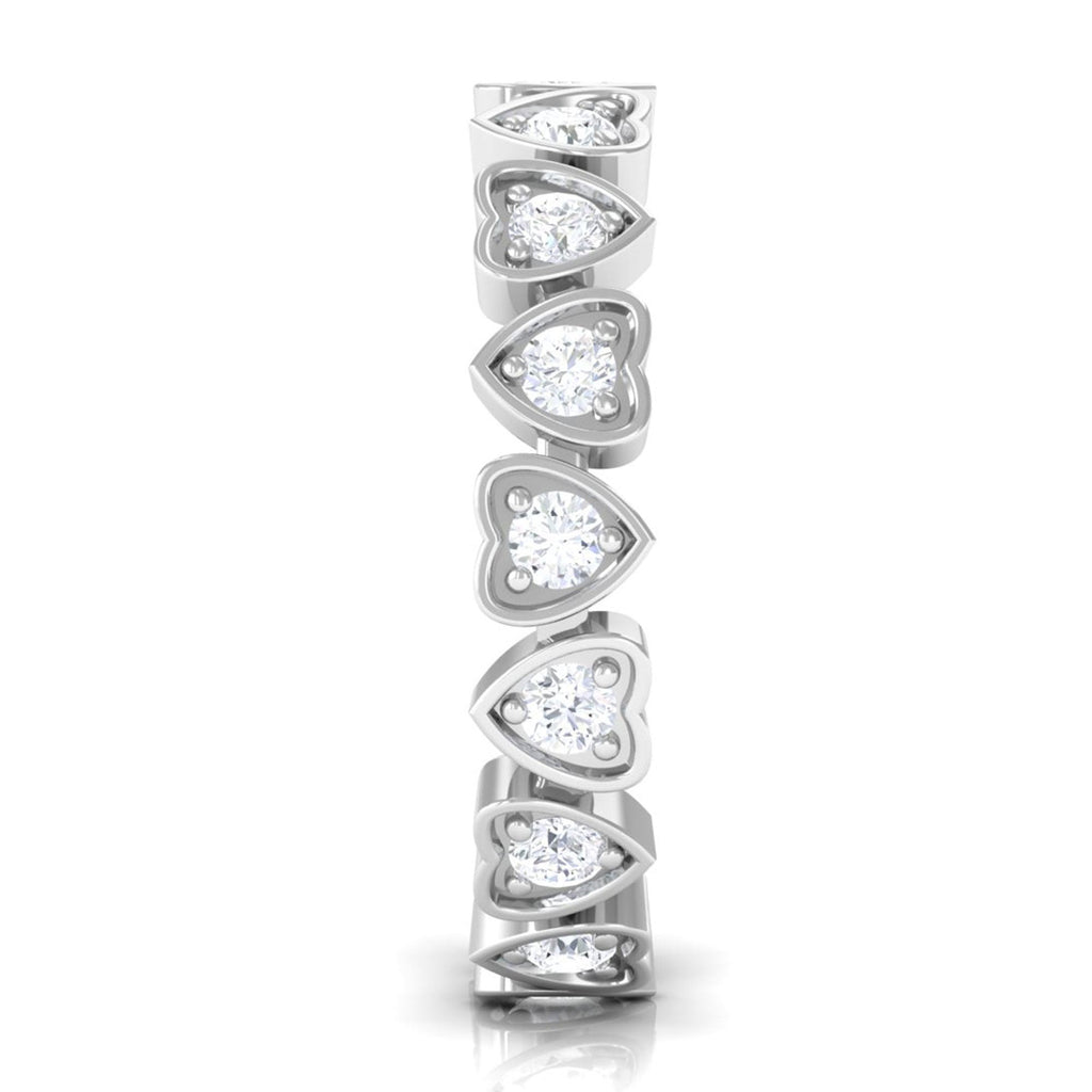 Certified Diamond Heart Eternity Band Ring