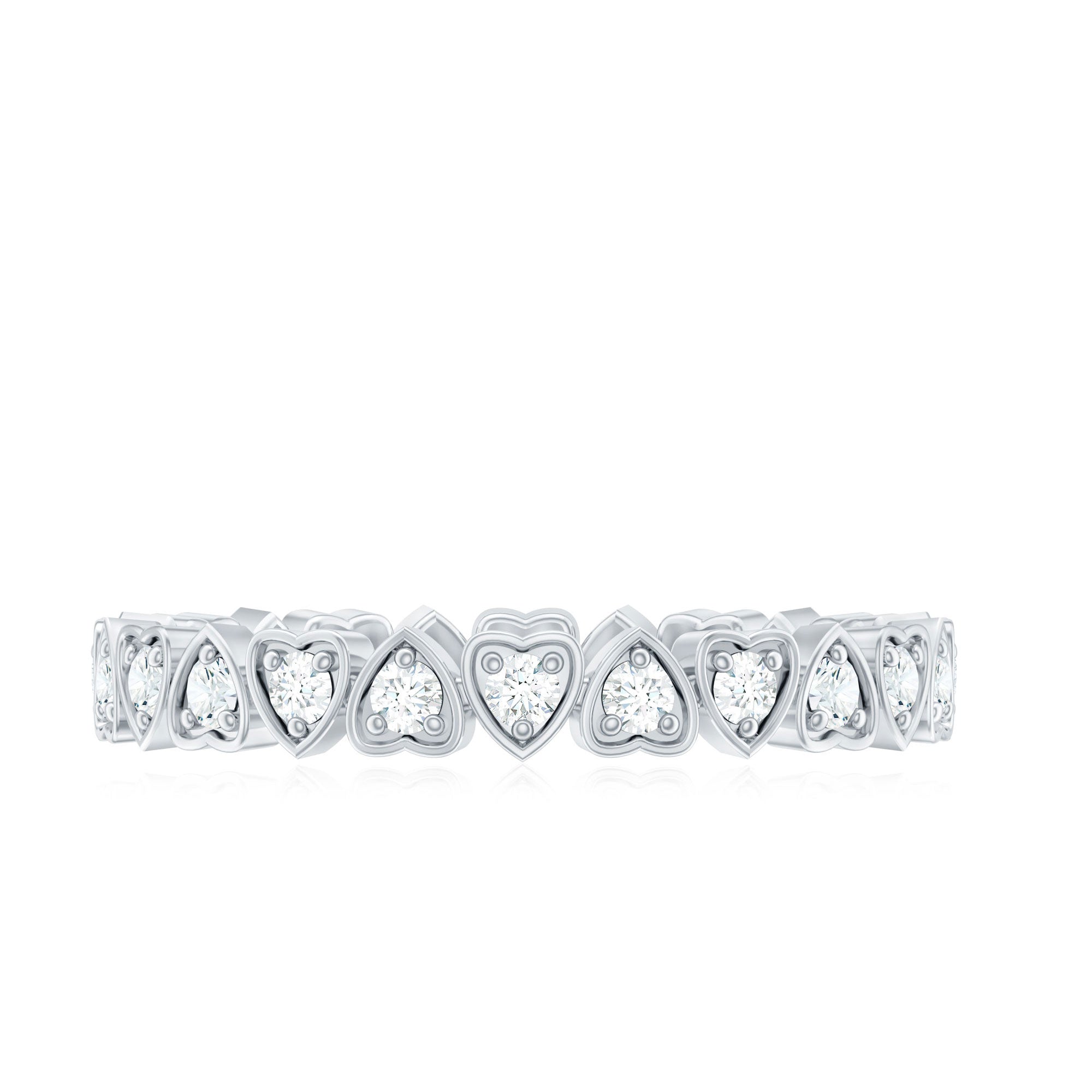 Certified Diamond Heart Eternity Band Ring