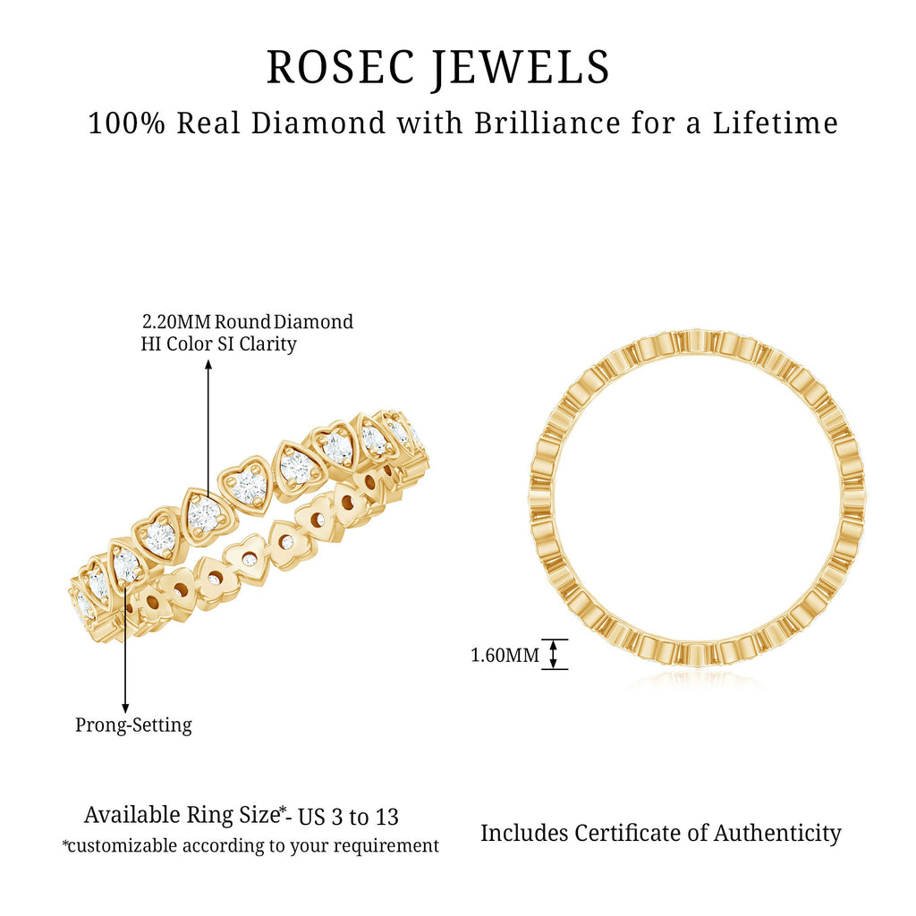Certified Diamond Heart Eternity Band Ring