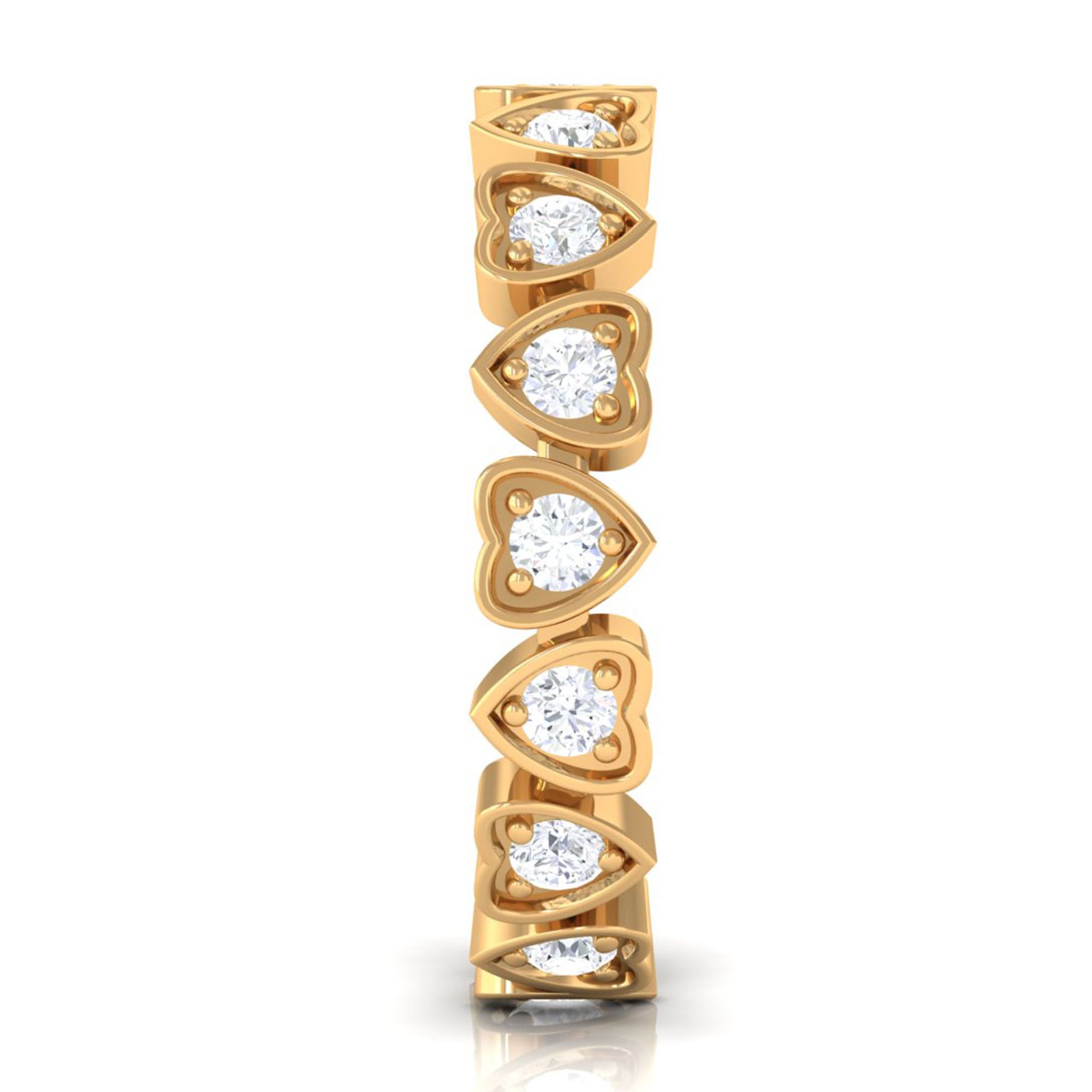Certified Diamond Heart Eternity Band Ring