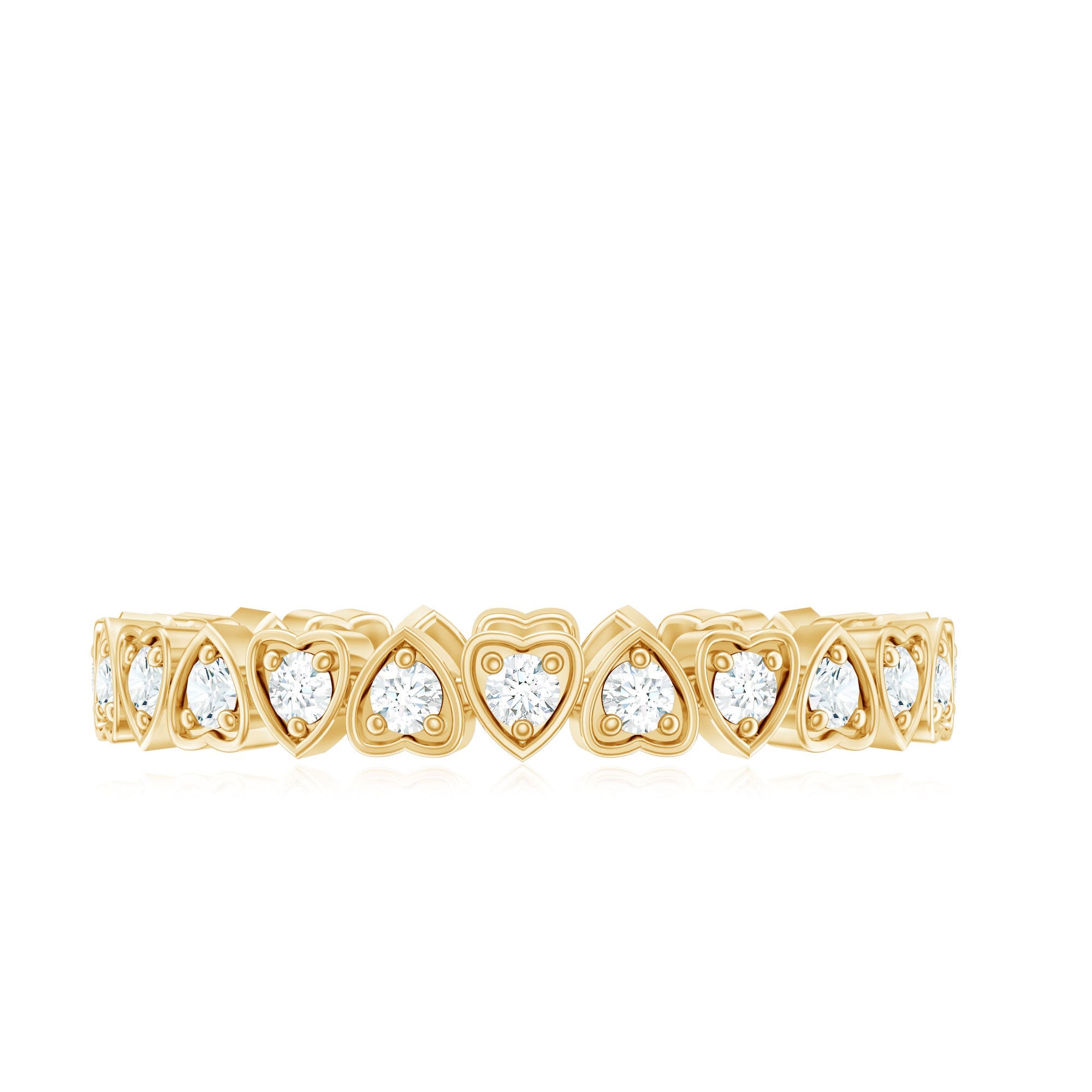 Certified Diamond Heart Eternity Band Ring