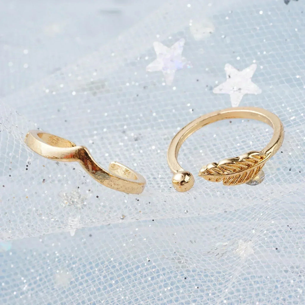 12pcs Adjustable Toe Rings For Women Girls Simple Beach Open Toe Set Cute Heart Feather Summer Toe Foot Jewelry