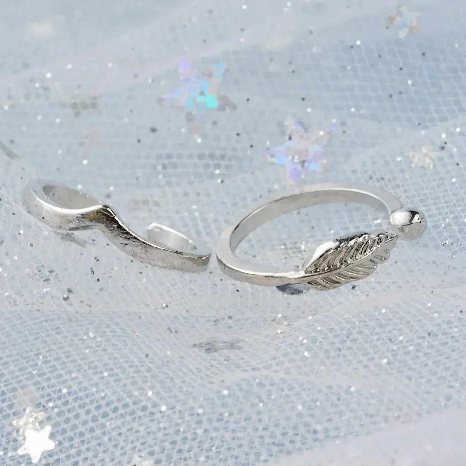 12pcs Adjustable Toe Rings For Women Girls Simple Beach Open Toe Set Cute Heart Feather Summer Toe Foot Jewelry
