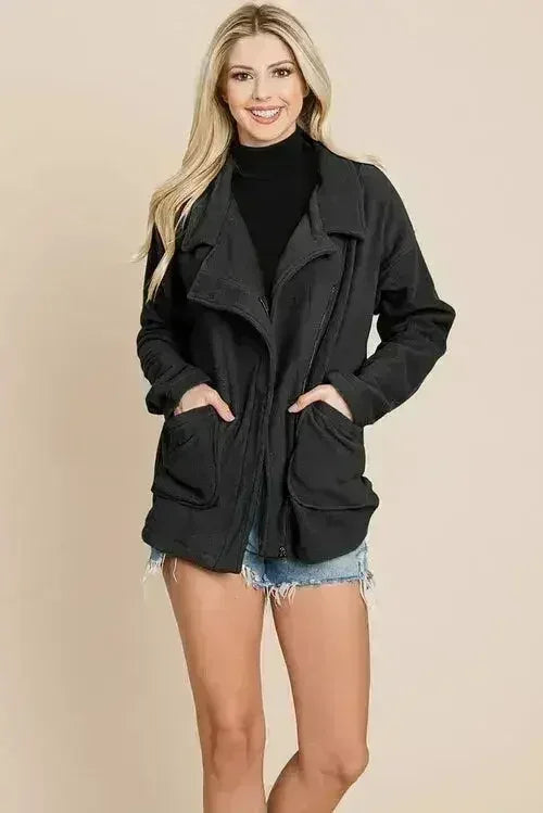 Fleece Jacket Lapel Lightweight Warm Sherpa