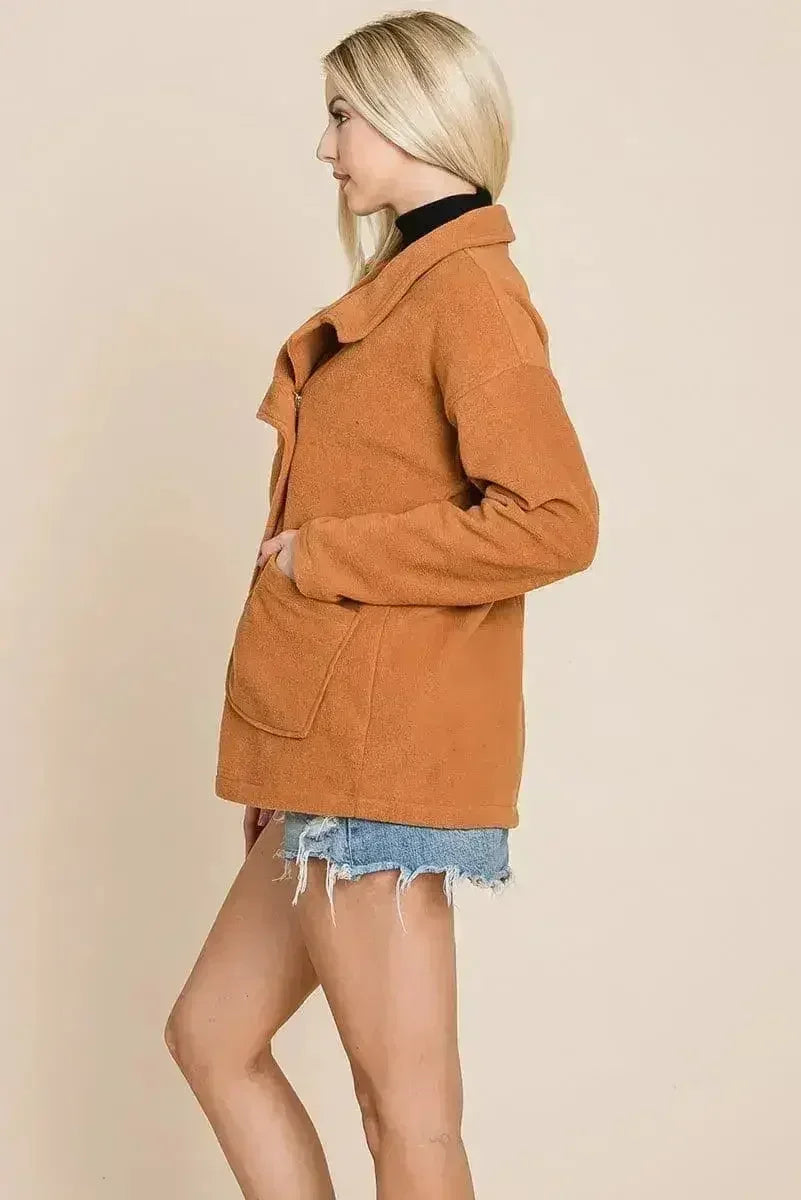 Fleece Jacket Lapel Lightweight Warm Sherpa