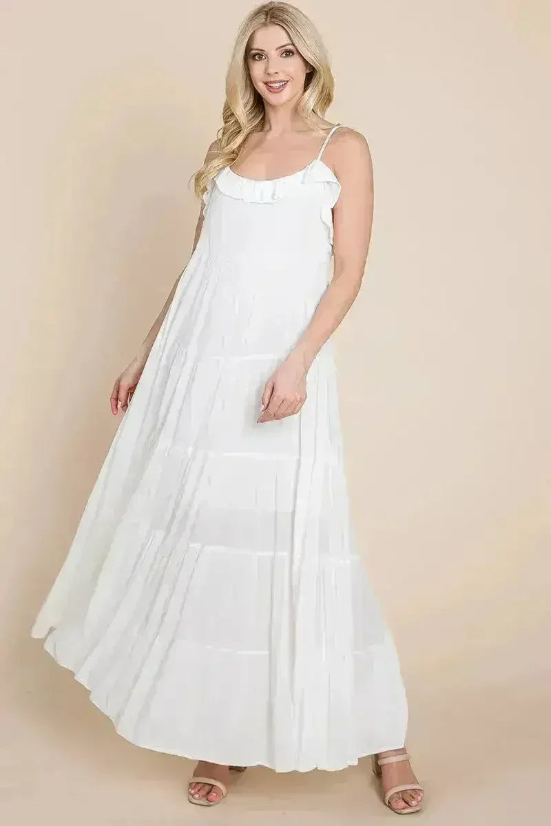 Tiered Tie Strap Cami Maxi Dress