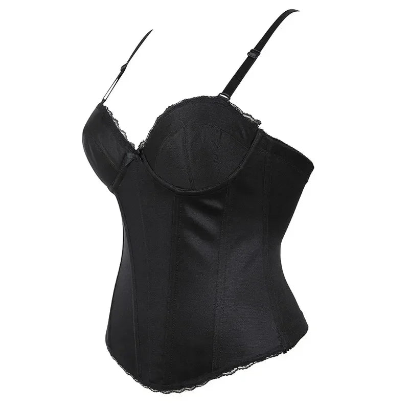 Sexy Straps Halter Overbust Corset Lingerie Top Wedding Black/White Cotton with Cup Body shaper Hot Corset Bustier Underwear