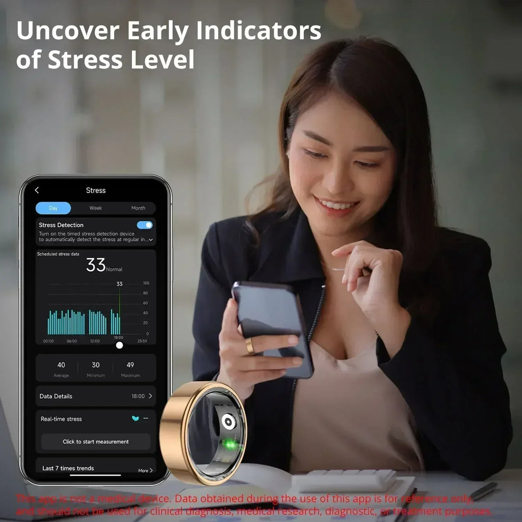 2024 COLMI R02 Smart Ring with Charging Case for Men Women, Battery Life, 39 Days, Health Monitor, 5ATM Waterproof