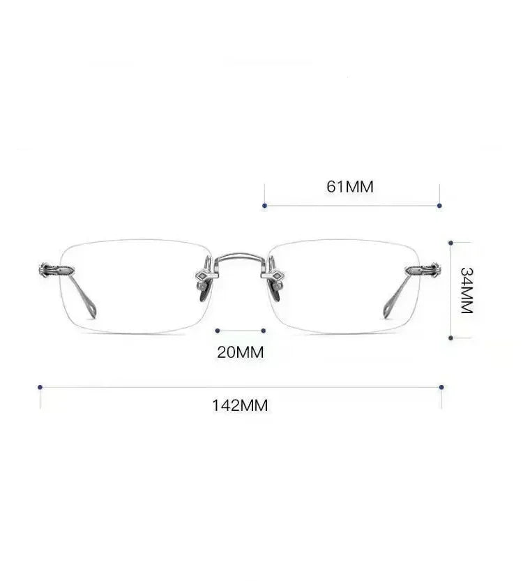 New Fashion Photochromic Myopia Glasses Vintage Rimless Square Women Men Anti Blue Light UV Sunglasses Optical Diopter Eyewear
