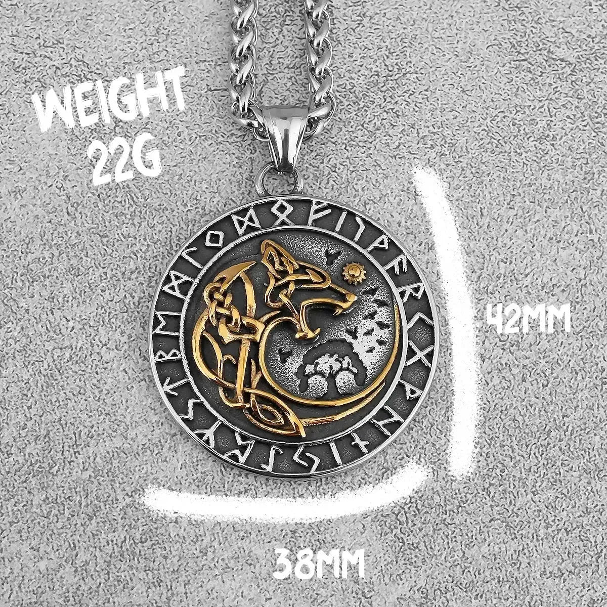 Norse Mythology Viking Wolf Necklaces Men Stainless Steel Viking Runes Vegvisir Amulet Pendant Scandinavian Vintage Male Jewelry