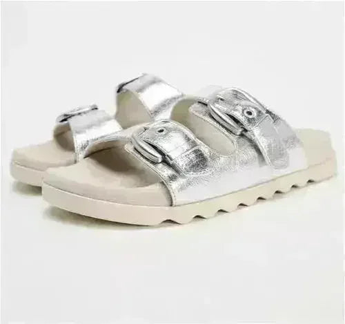 Designer Chic Flat Sandals - Animal Print & Comfort | Femstylo