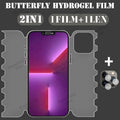 Full Cover Butterfly Film For iPhone 14 13 12 11 Pro Max 14 Plus 13 12 Mini Lens Cover For iPhone XR X XS Max Film Soft Screen Protector  Full Coverage Clear HD Phone Protector