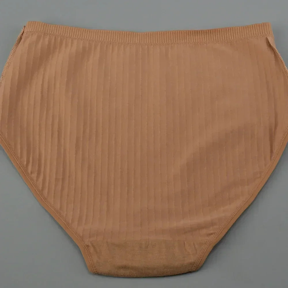 Soft High Waist Cotton Panties Underwear For Women Breathable Plus Size Woman Briefs Female Lingerie Underpants Panty Striped