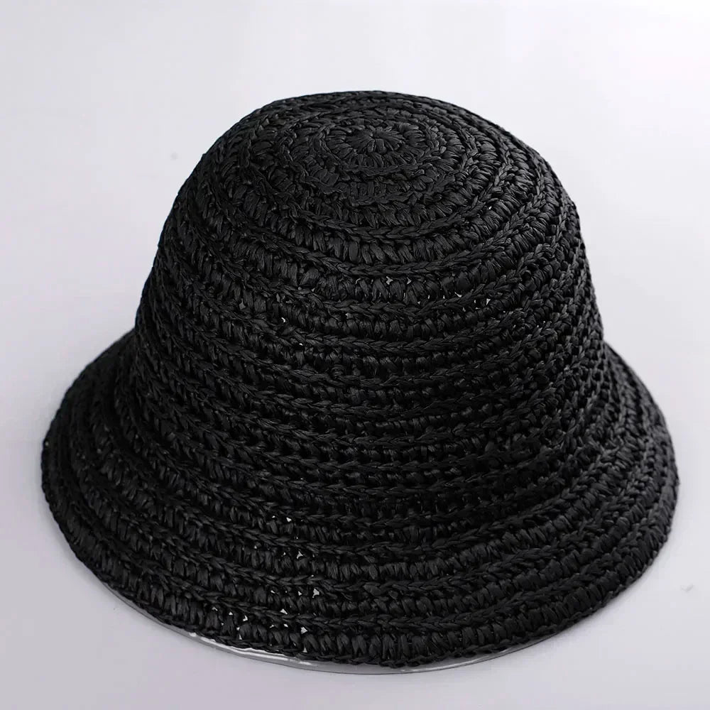 2022 sun protection women's beach hat Bucket hat women's cap 2022 Balaclava rafia sun hat visor hat straw hat panama for girls