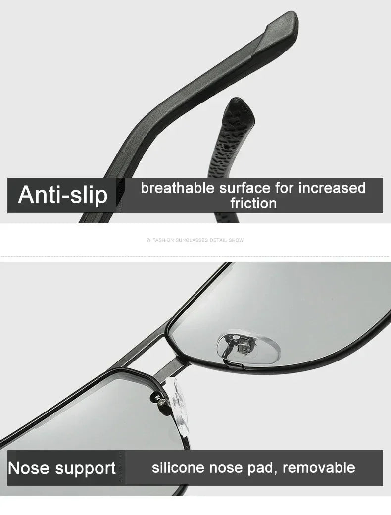 2024 UV400 Polarized Sunglasses Men Women Outdoor Discoloration Eyewear Men Trendy Photochromic Night Vision Sun Glasses