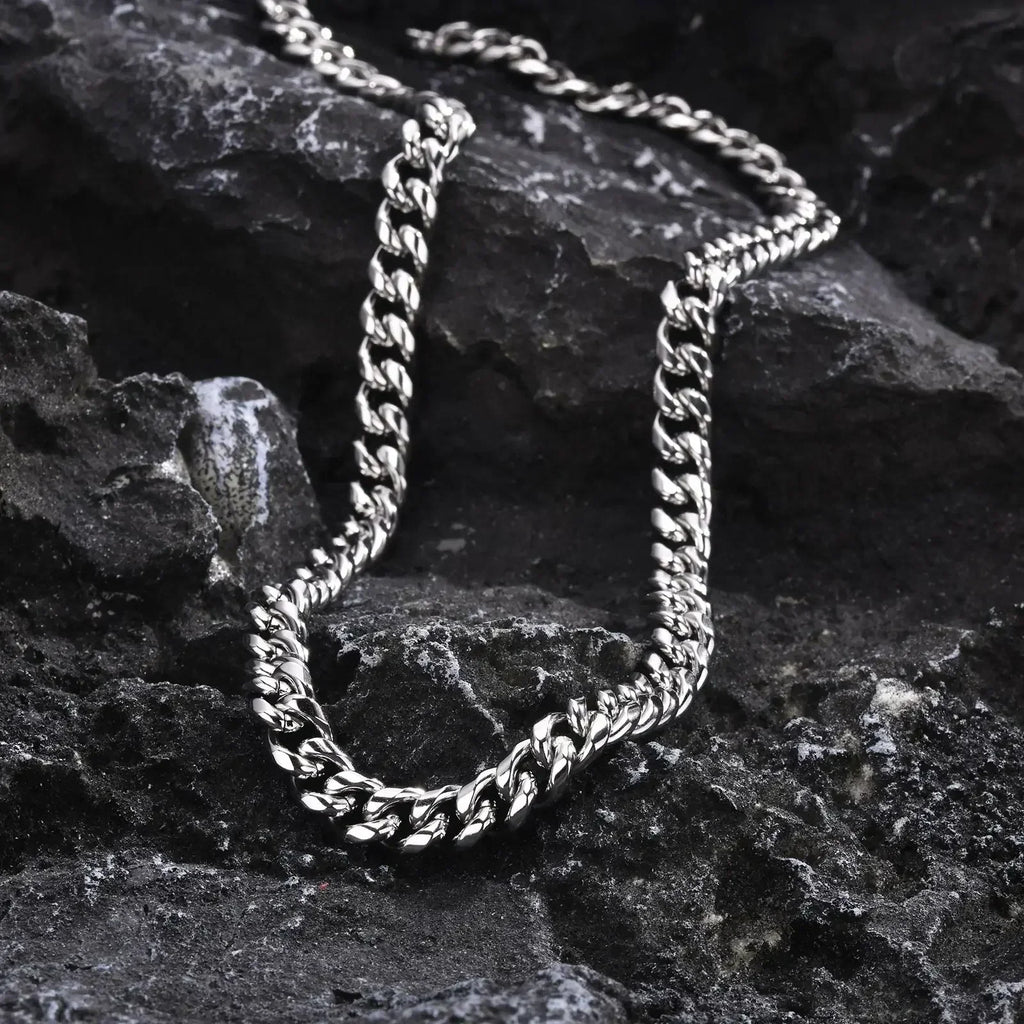 VNOX Cuban Chain Necklace - Stainless Steel 5/6/8mm - Unisex Waterproo