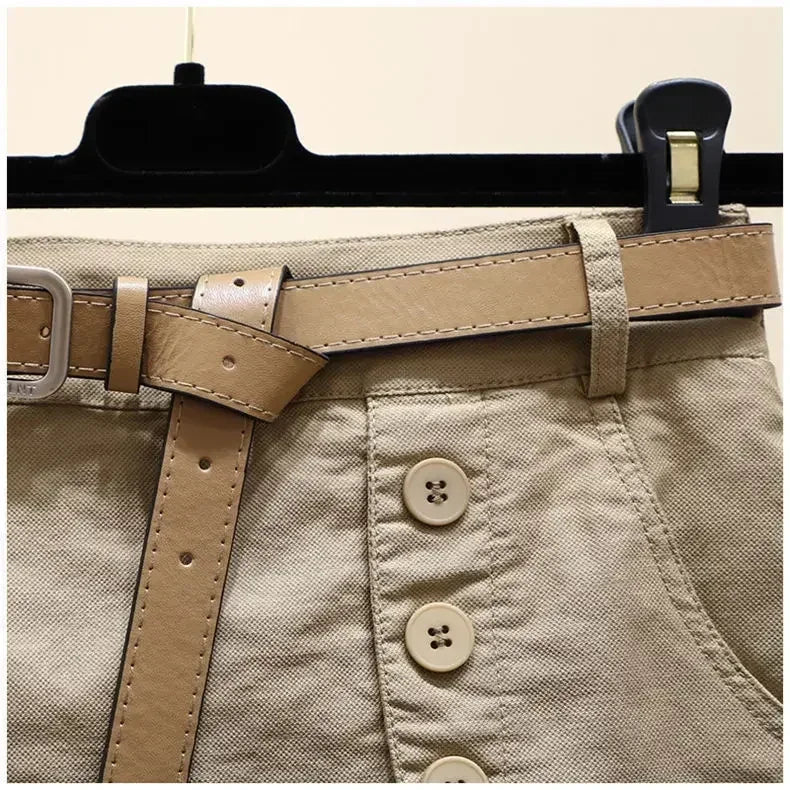 Casual Cotton Shorts Women's Summer Clothes New Versatile Fashion Thin A-word Pants Elastic Waist Skirt Pants Shorts for Women