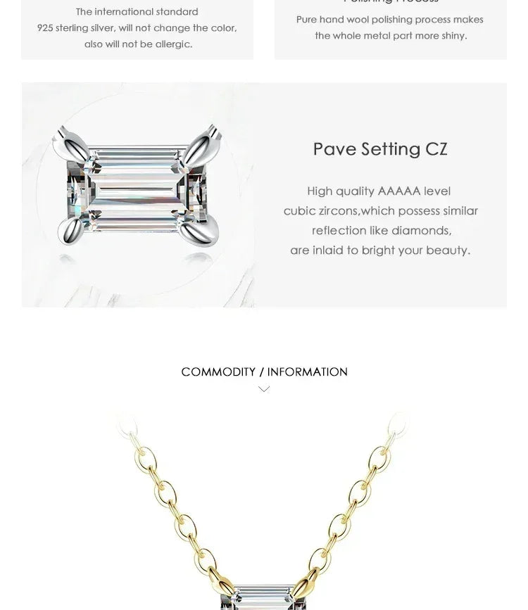 Modian Genuine 925 Sterling Silver Fashion Charm AAA Zirconia Pendant Necklace For Women Silver Female Necklaces Fine Jewelry