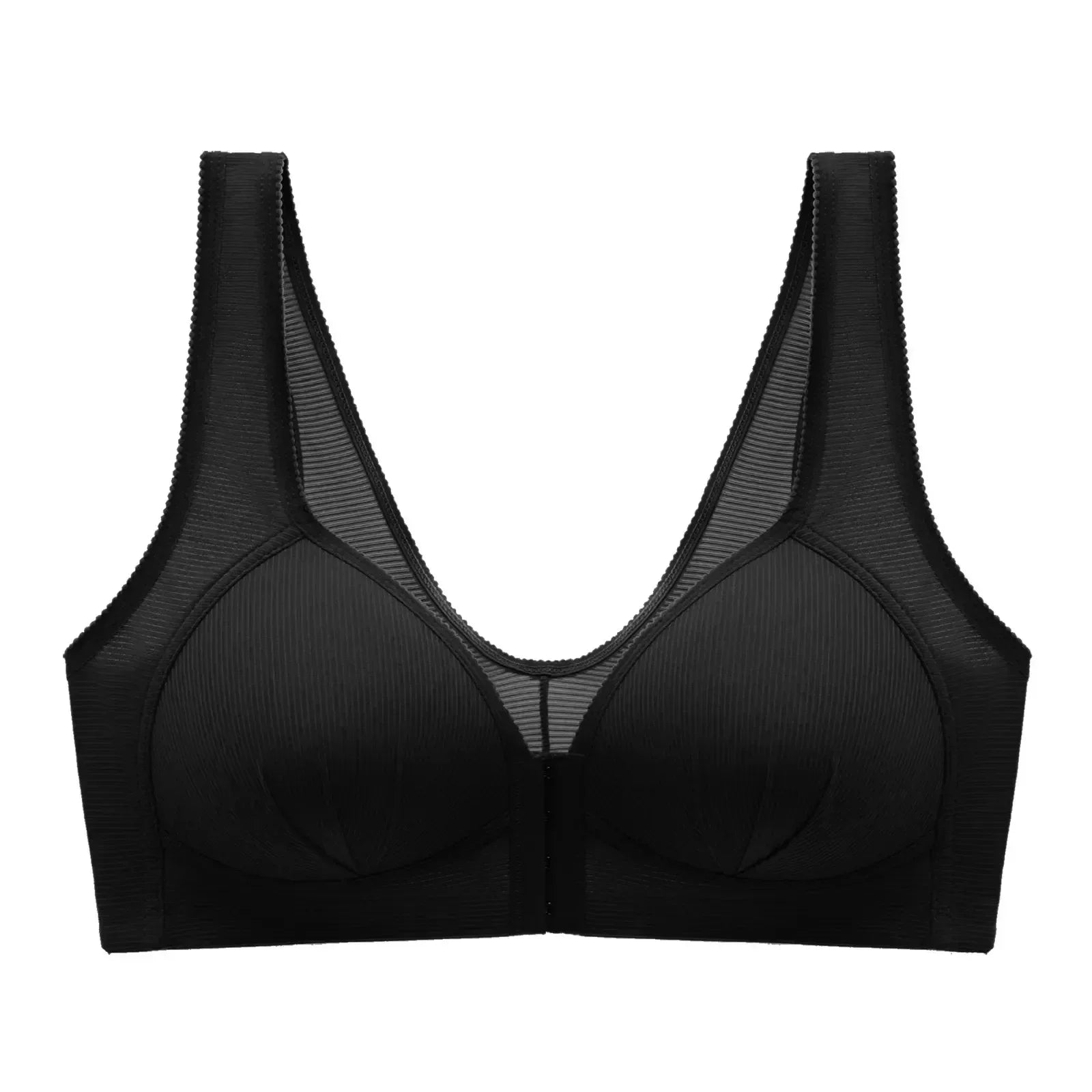 WTEMPO Plus Size Thin Non-steel Ring Front Buckle Cotton Bra Gathered Comfortable Underwear Soft Collection lingerie