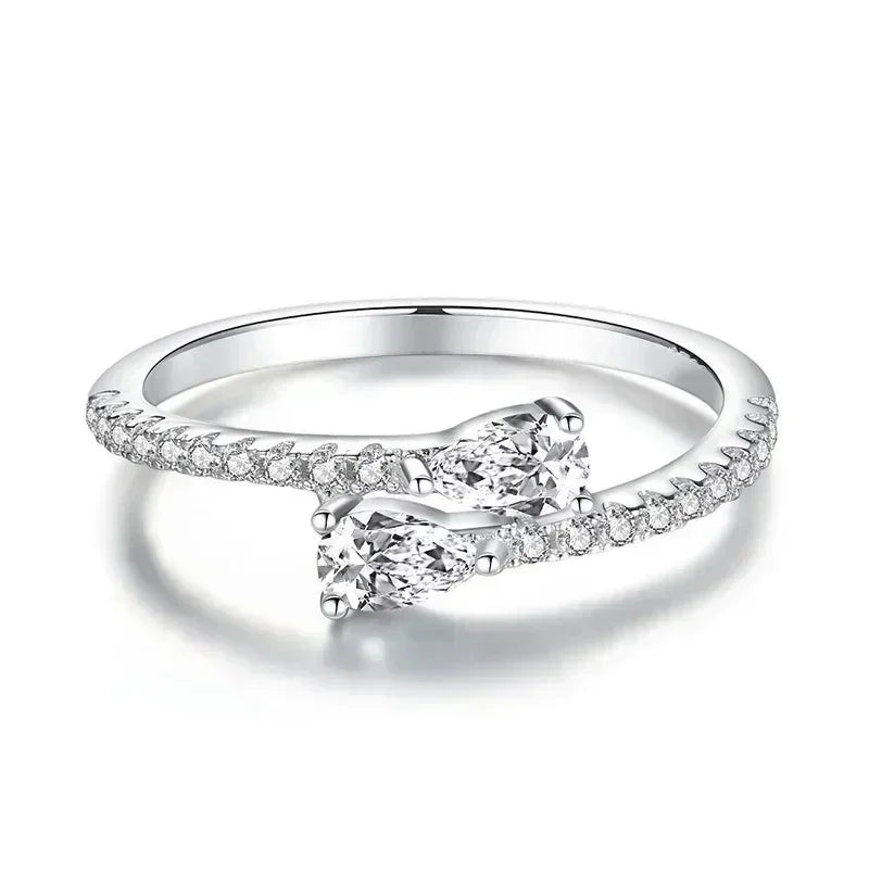 2025 New Shiny Zircon Ring Engagement Ceremony Women's Accessories Wedding Fashion  Jewelry Simple  Wholesale
