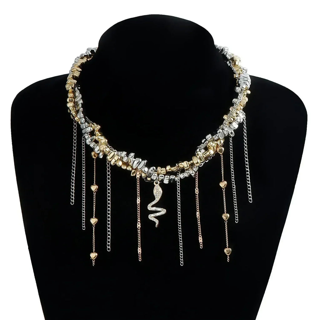 Fashion Heart Beaded Necklace for Women Boho Elegant Irregular Crystal Chain Y2K Choker Exquisite Party Gift Jewelry Accessories
