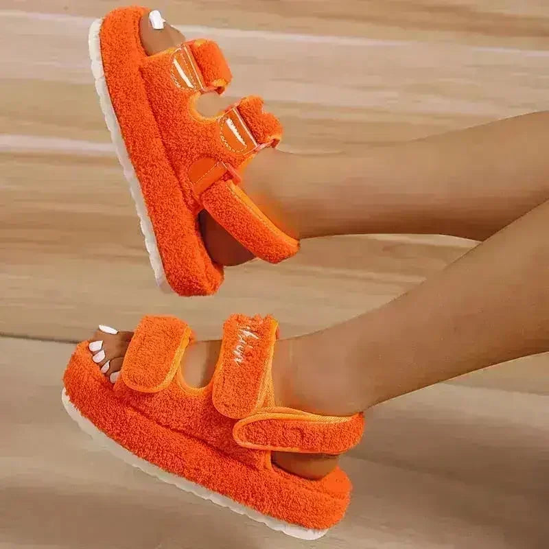 Thick Bottom Sandals - Women's Casual Colorblock Footwear | Femstylo