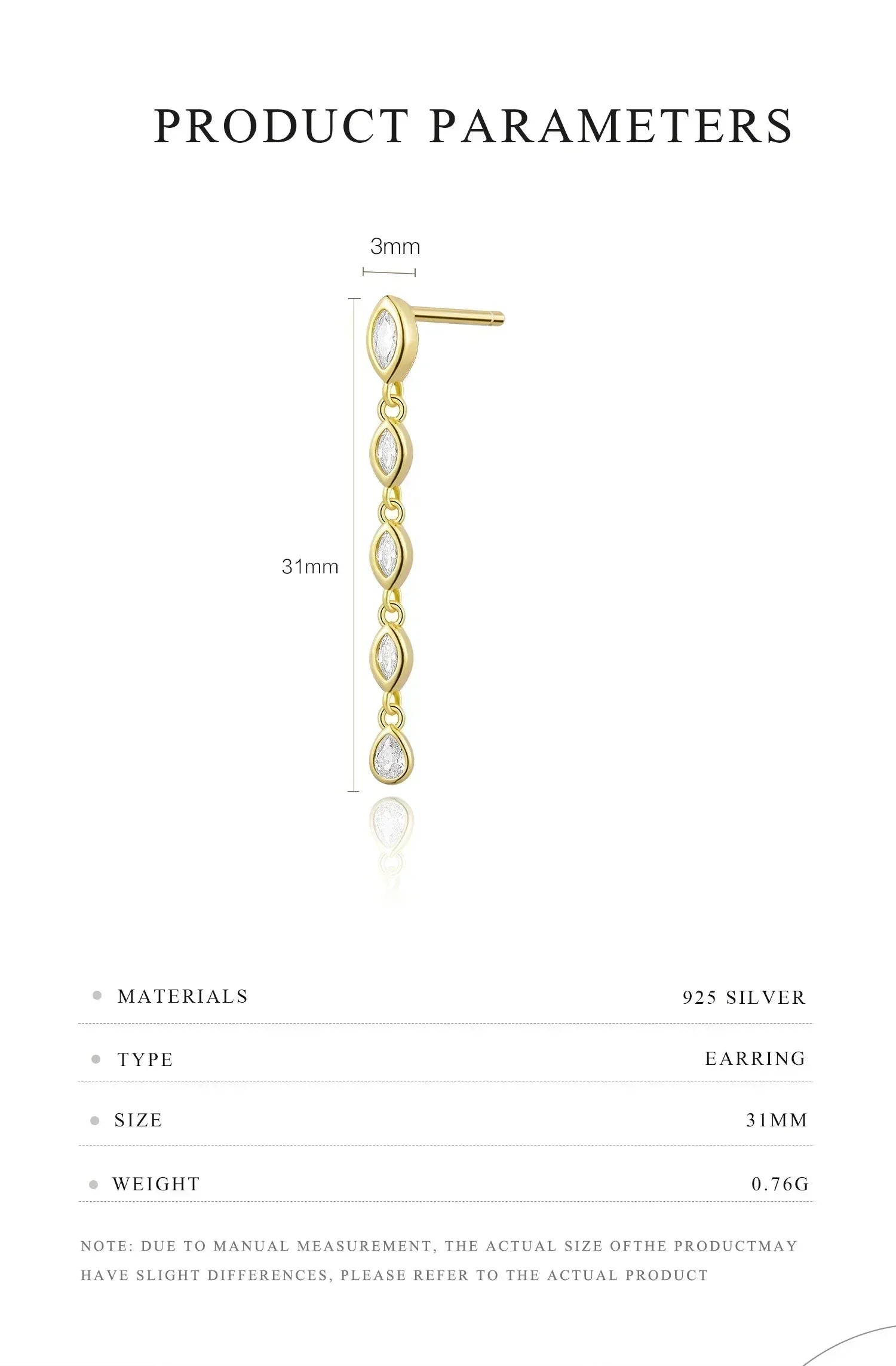 ANDYWEN 100% 925 Sterling Silver Gold Spicy Earring Chain Ovals Locker Earring Women Pendientes Luxury Fine Jewelry 2023 Clips